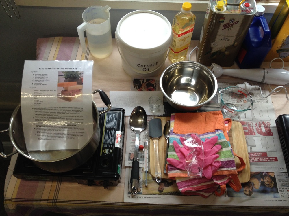 Beginners soap making course - student workstation