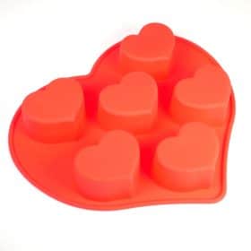 Curvy Heart Silicone Mould 6 Cavity