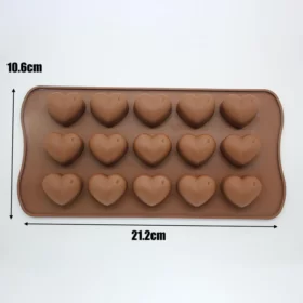 Chunky Small 15 Hearts Silicone Mould