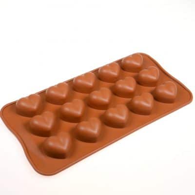Chunky small 15 hearts silicone mould