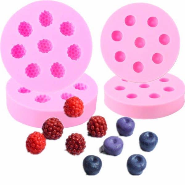 Raspberry and blueberry moulds