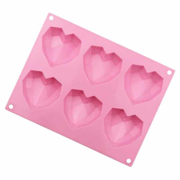 3D Heart 6 Cavity Silicone Mould