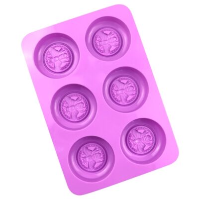 Round Bee 6 Cavity Silicone Mould inside photo