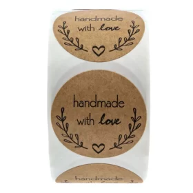 Handmade With Love Stickers Laurel Leaf 500 Pack