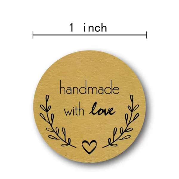 Handmade with love sticker Laurel leaf Heart1