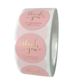 Thank You For Supporting My Small Business Stickers Pink 500 Pack