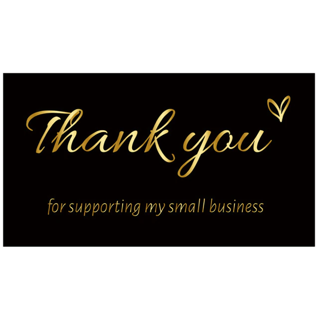 Black and Gold Thank You Card