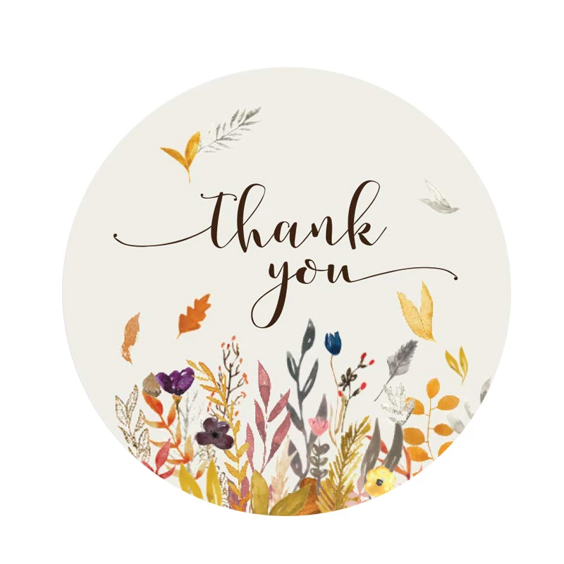 Thank You Stickers Meadow Flowers 500 Pack - Little Green Workshops