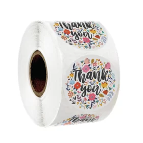 Thank You Stickers Flowers 500 Pack