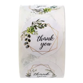 Thank You Stickers Leaf Garland Border 500 Pack