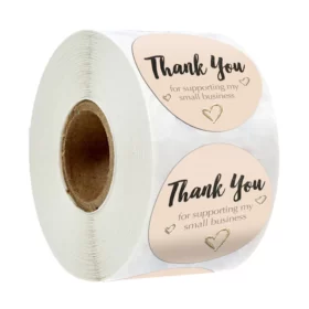 Thank You For Supporting My Small Business Stickers Peach 500 Pack
