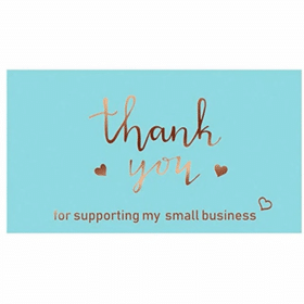 Customer Thank You Cards Teal Blue 50 Pk