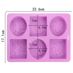 Palm Olive Leaves Silicone Mould - 6 Cavity