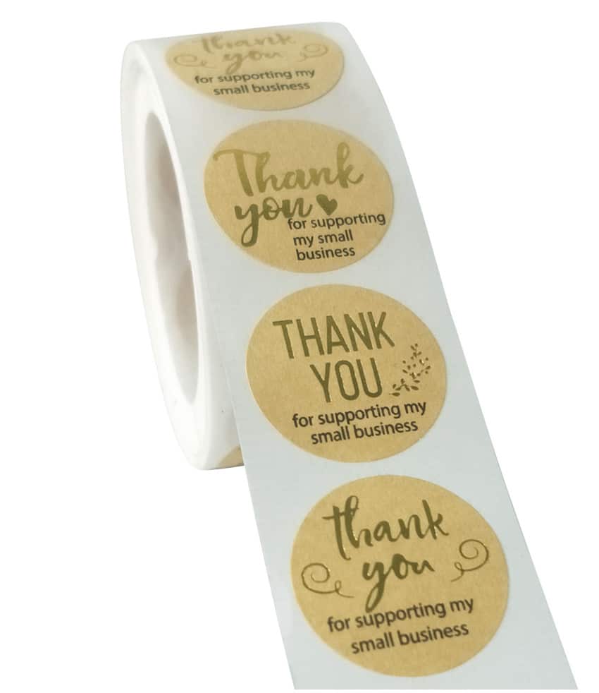 Gold Foil Thank You Stickers