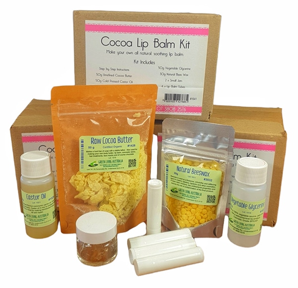 Cocoa Lip Balm Kit Ingredients