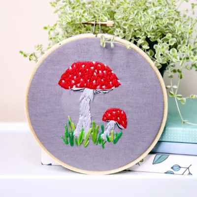 Craft Make Do Red Mushroom Embroidery Kit