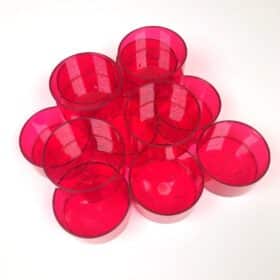 Polycarbonate Red Tealights Wick Pack