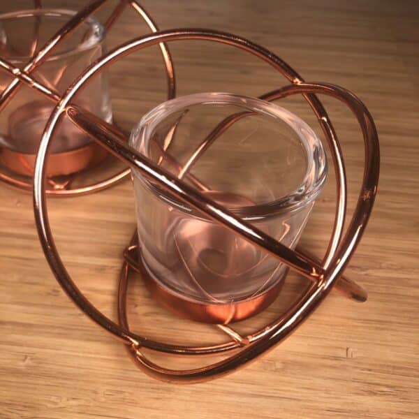 Copper Metal Tealight Holder Closeup
