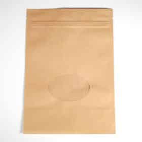 500g Kraft Oval Window Paper Stand Up Pouch with Zipper